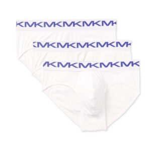 Michael Kors Men 3-Pk Stretch Factor Low-Rise Briefs White Size M